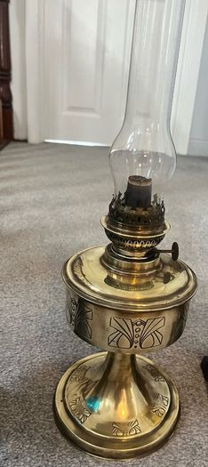 Vintage Brass Oil Lamp