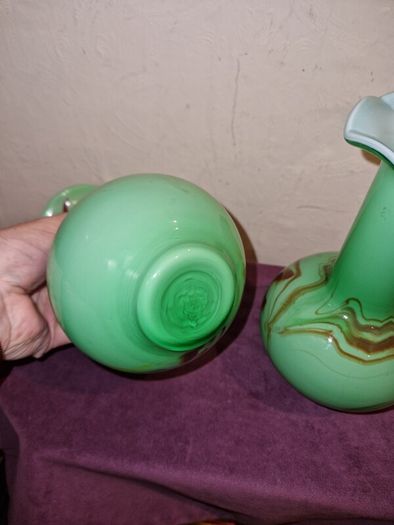 Vintage matching pair of glass vases