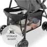 Grey - Super Lightweight Travel Pushchair with Raincover (only 5.9 kg) Compact & Foldable, Fully Reclining, XL Storage Basket, from Birth up to 15 kg Image 6