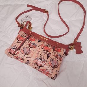 Liberty by Gionni Pink Floral Crossbody Bag Real Leather Trim