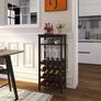 Wine Rack with Glass Holder & Table Top, 16 Bottles Storage, Floor Free Standing Bamboo Display Shelves for Home, Kitchen, Pantry, Cellar, Bar (MULTIPLE COLOURS) Image 4