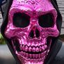 FrightZone - Metallic Pink Hooded Skull Mask All in One Image 2