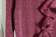 Caroline Bs ladies burgundy jumper with lurex