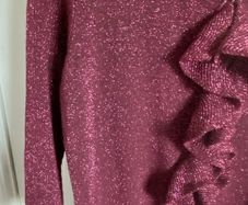 Caroline Bs ladies burgundy jumper with lurex