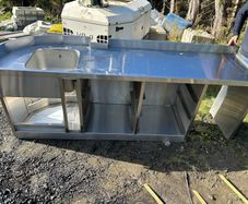 Stainless steal kitchen unit with sinks