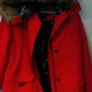 Womens Jacobs Faux Fur Parka Coat Red Image 2