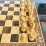 Vintage Decorative Foldable Chessboard with Hand Carved Detail and Chess Pieces 26 cm Square Image 8