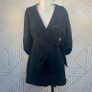 Zara Black Suede Belted Romper / jumpsuit uk10 Image 2