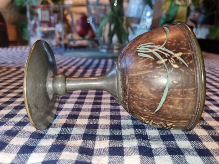 Antique Chinese Pewter Drinking Cup