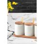 Set of 3 with Spoon Wooden Spice Set Jar 3 Pcs Set Spice Box Storage Container Table and Counter Top Usage Presentations Kitchen Gift Houseware New Image 3