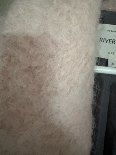 Wool mohair and alpaca mix oversized coat in blush