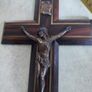 ANTIQUE Late 19thc French Rosewood  Metal Crucifix C1880 Made In France. Image 4