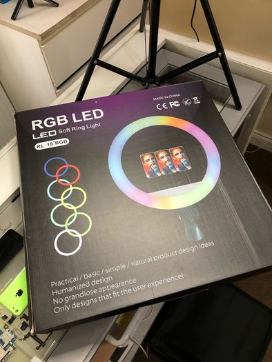 18" RGB LED Soft Ring Light 360 Degrees Wireless Remote