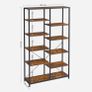 Bookcase with open compartments bookcase with 5 levels, stand shelf, shelf, for living room, bathroom, kitchen, hallway, easy assembly, vintage brown-black Image 4