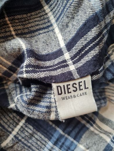Diesel waxed style parka coat size small pit to pit 18" Navy Cotton/polyester In excellent condition