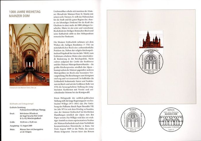 2009 Bundes Republic Deutschland (Germany) Federal Annual Stamp EFT Collection 2009 with 43 images of contents