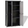 Garden Storage Cabinet with 4 Shelves Black and Grey Image 5