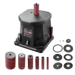 Oscillating Spindle Sander 2000RPM Benchtop Spindle Sander with 6 Sleeves (12.7-76.2 mm) 15 mm Stroke  Dust Connection Port for Furniture Finishing Crafts Sanding DIY Woodworking