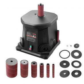 Oscillating Spindle Sander 2000RPM Benchtop Spindle Sander with 6 Sleeves (12.7-76.2 mm) 15 mm Stroke  Dust Connection Port for Furniture Finishing Crafts Sanding DIY Woodworking