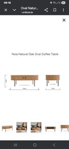 Oval Natural Oak Coffee Table