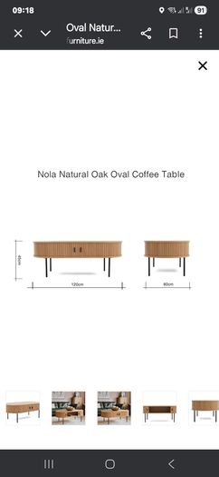 Oval Natural Oak Coffee Table