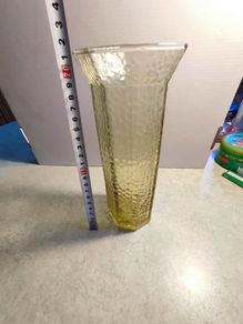 Rare  Vintage Light Amber ( Honey Gold ) Austrine Vase.