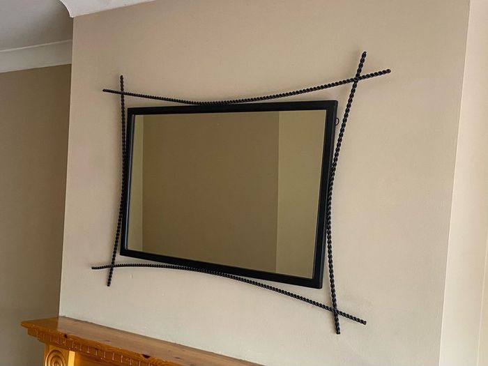 metal living room mirror