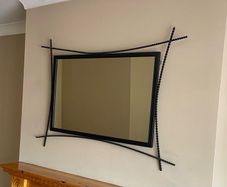 metal living room mirror