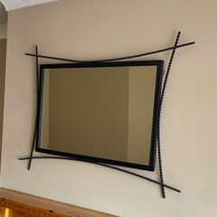 metal living room mirror