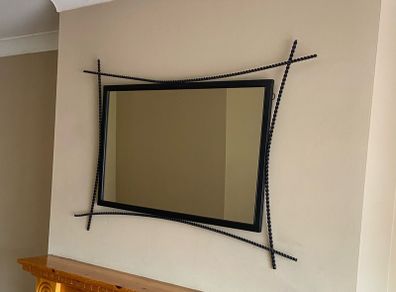 metal living room mirror