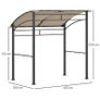 2.2 x 1.5 m BBQ Grill Gazebo Tent, Garden Grill with Metal Frame, Curved Canopy and 10 Hooks, Outdoor Sun Shade, Khaki Image 3
