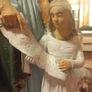 St Anne teaching Virgin Mary to read large chalkware old statue Image 3