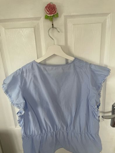Women's blue top blouse