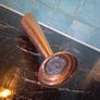 Tall solid Copper Arts and Crafts hammered Vase Image 4