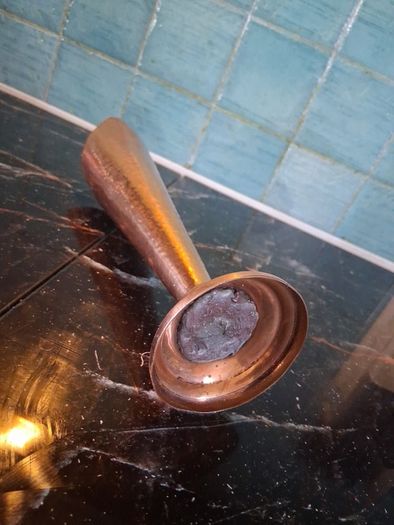 Tall solid Copper Arts and Crafts hammered Vase