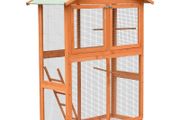 Bird Cage Solid Pine &amp; Fir Wood 120x60x168 cm