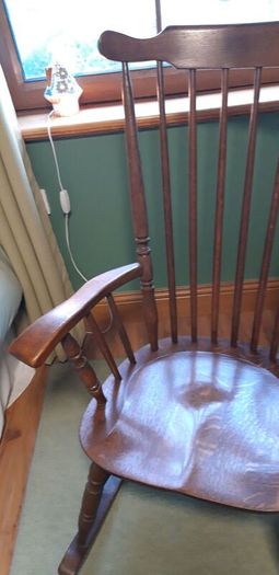 Dutch Oak Rocking Chair with Cushions