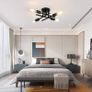 NEW SALE | Vintage Sputnik Ceiling Light, bringing luxury and comfort to your space in an instant under the warm light of E27 Edison bulb Modern Black 4-Light Chandelier, Recommend to use Edison Light Bulbs ( pls Search Bulb ASIN: B08G4YN3TJ) E27 lamphold Image 2