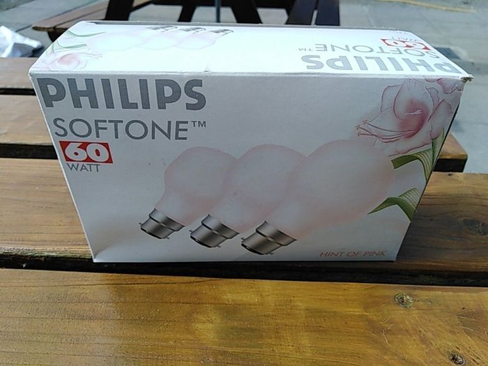Pack of 3 60 watt bulbs soft tone hint of pink