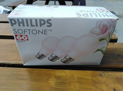 Pack of 3 60 watt bulbs soft tone hint of pink
