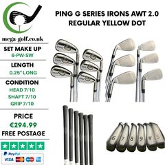 Ping G Series Irons / 6-Pw-Sw / AWT 2.0 Regular / Yellow Dot