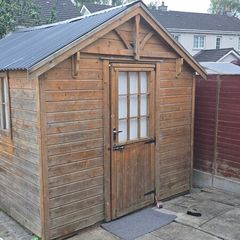Shed insulated carpet courtains and more . used as nail salon before. Buyer must dismantle and collect