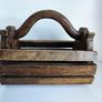Vintage wooden box magazine holder Elephants relievo sculpture animals Image 2