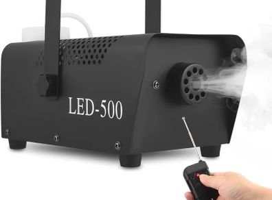 Fog Machine, 500W Smoke Machine with Wireless Remote Control & Automatic Spray Function, Mini Fog Smoke Machine for Halloween Christmas Party Wedding DJ Performance Stage Show (No Light)