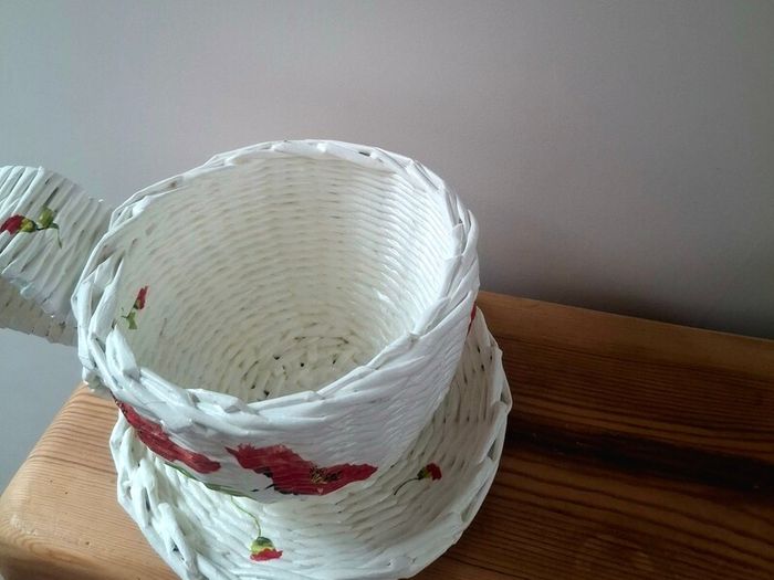 Handmade newspaper basket.