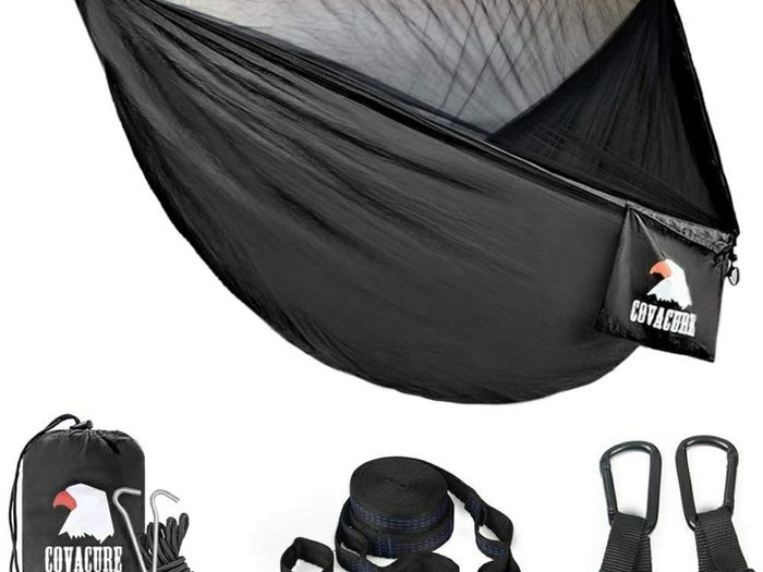 Camping Hammock with Mosquito Net - 2 Person Ultra-lightweight Outdoor Travel Hammocks for Camping Hiking Backpacking - 772 LBS Capacity Upgrade Version