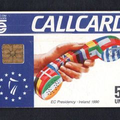 1990 Ireland 50 unit EC Presidency '90 (Gemplus GEM1) Callcard Used. Telecom Eireann card number 1026.