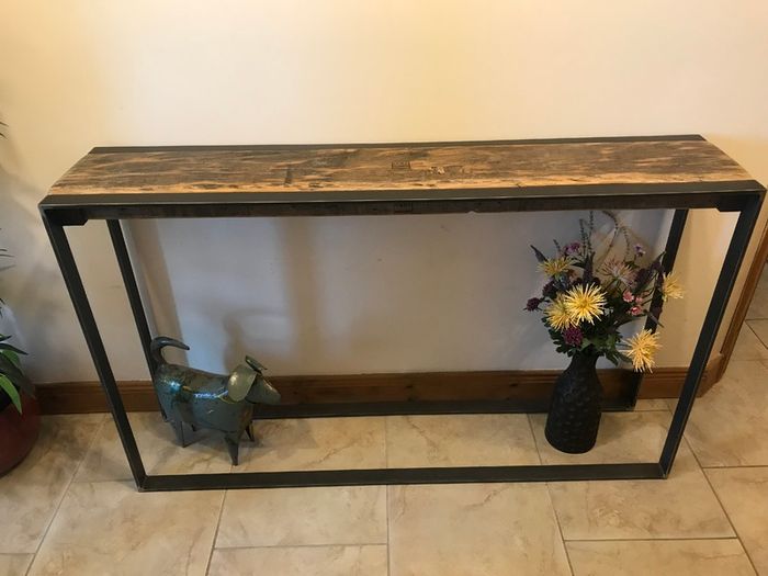 Handcrafted Console Table from reclaimed Timber and Steel