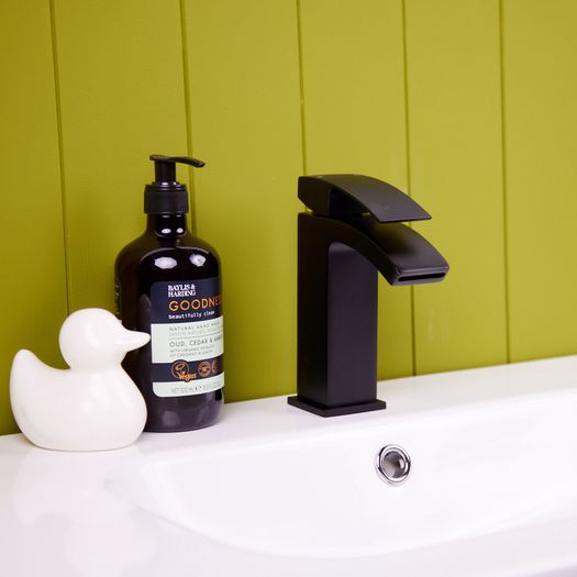 Waterfall Bathroom Basin Tap | Matt Black