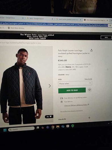 Polo Ralph Lauren Icon Logo Insulated Quilted Harrington Jacket - Navy